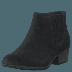 Adreena Flora Black Suede