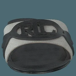 Alegra Canvas-Leather Slide Sandal Natural / Black