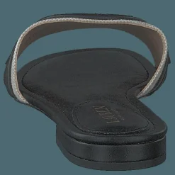 Alegra Canvas-Leather Slide Sandal Natural / Black