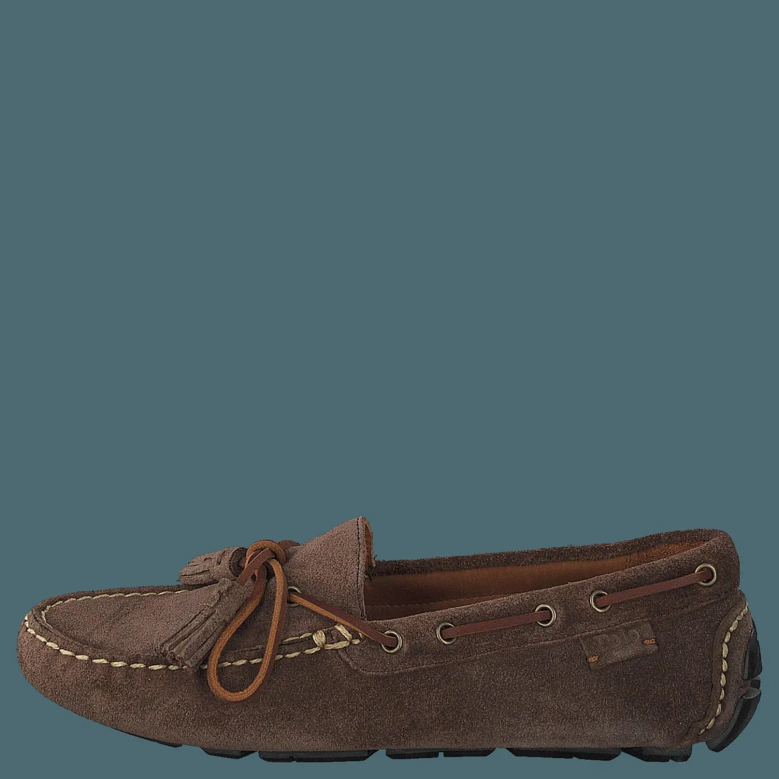 Anders Tasseled Suede Driver Chocolate Brown