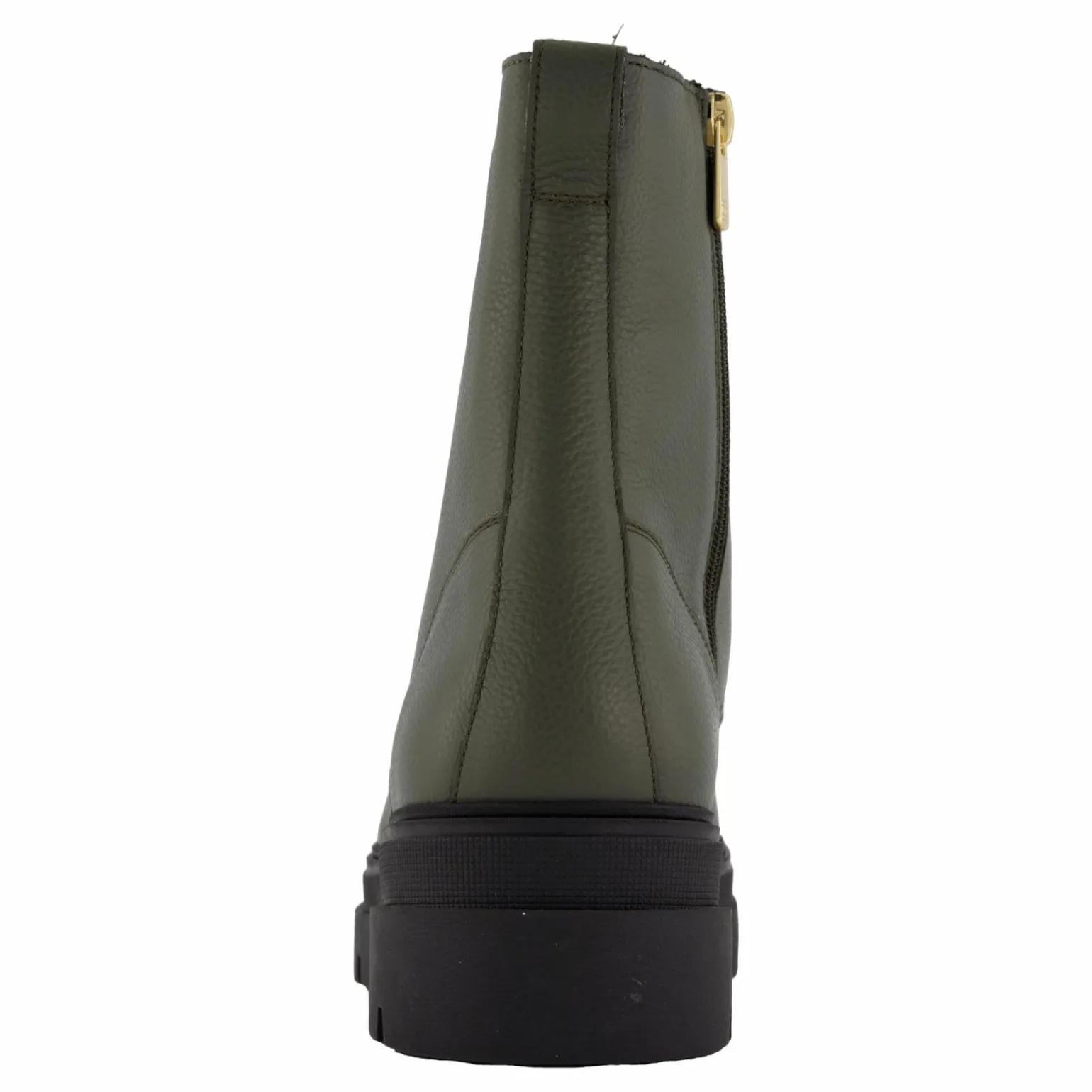 Bicolor Leather Lace-up Army Green