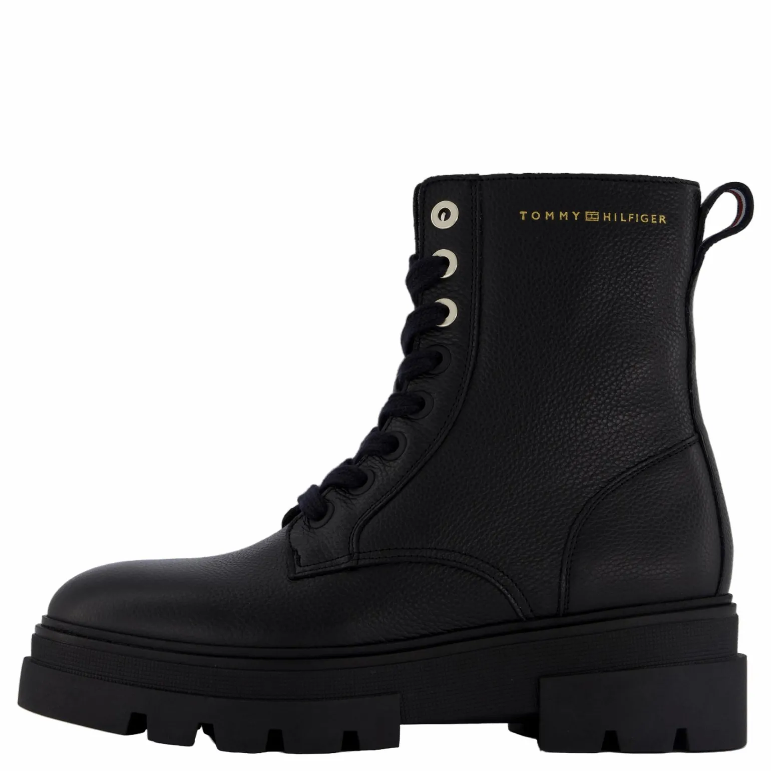 Bicolor Leather Lace-up Black