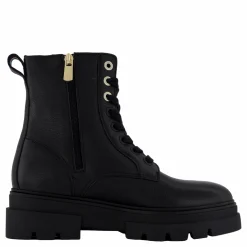 Bicolor Leather Lace-up Black