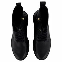 Bicolor Leather Lace-up Black