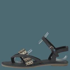 Black Canvas Geometric Woven Black