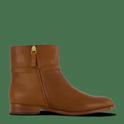 Briela Burnished Leather Bootie Deep Saddle Tan