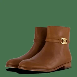 Briela Burnished Leather Bootie Deep Saddle Tan