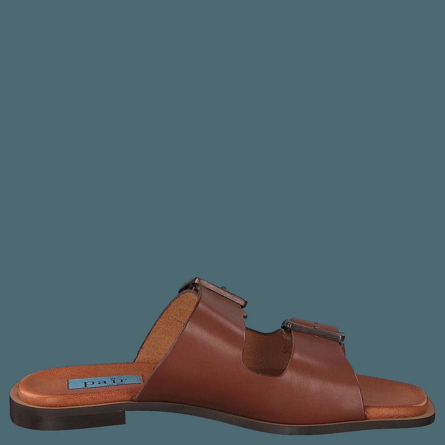 Buckles Square Flat Cognac