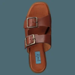 Buckles Square Flat Cognac