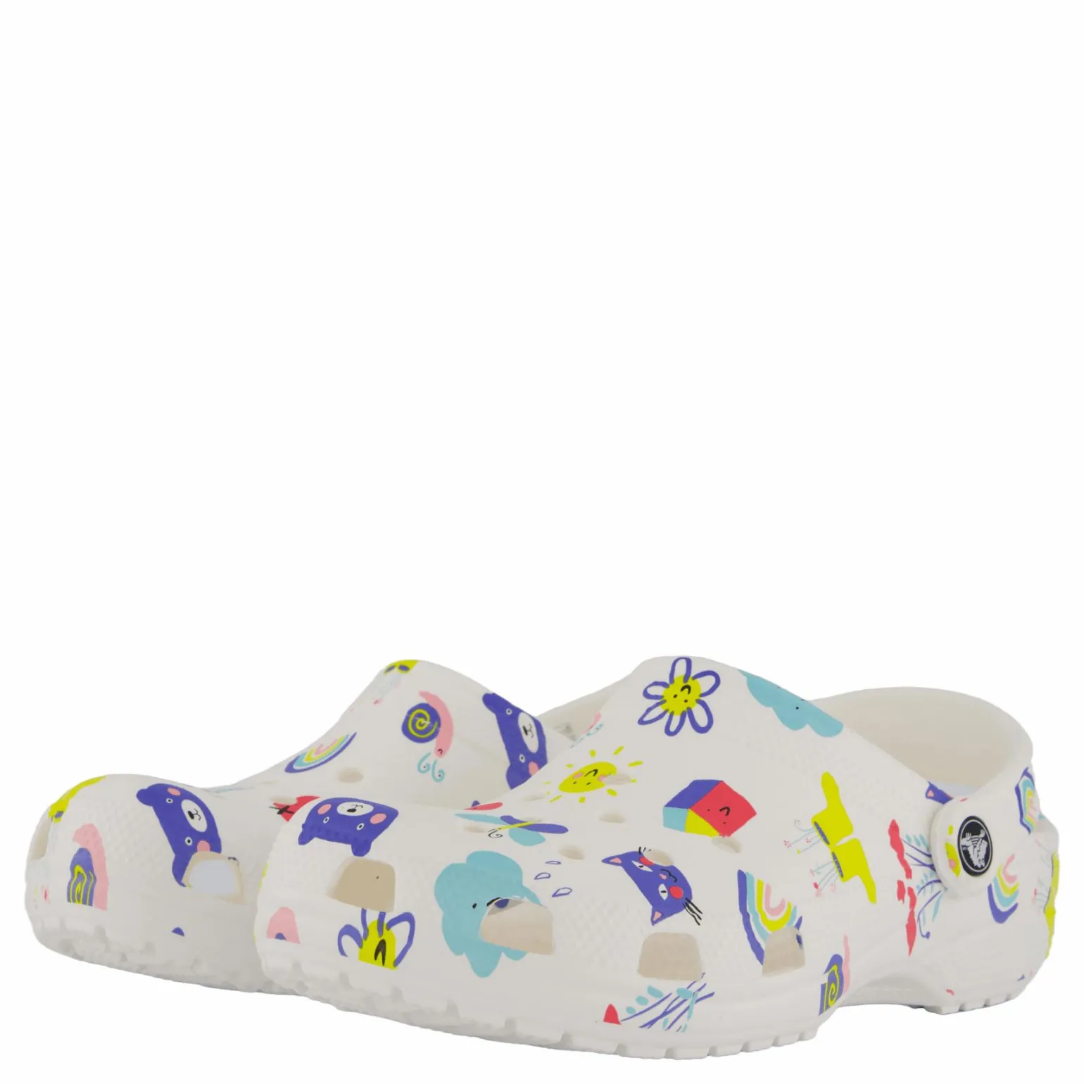 Classic Doodle Print Clog K White/multi