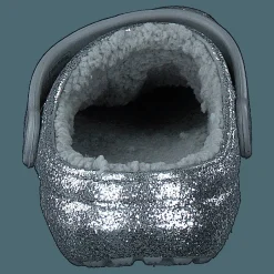 Classic Glitter Lined Clog Kids Silver / Silver