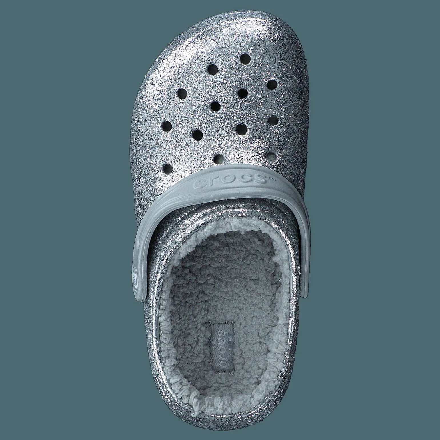 Classic Glitter Lined Clog Kids Silver / Silver