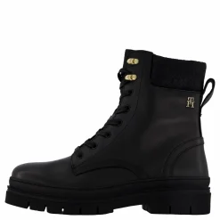 Cleated Lace-up Lthr Mix Mono Black