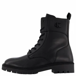 Combat Boot Mid Zip Lth In Cal Triple Black