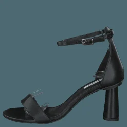 Cone Shape Strap Heels Black