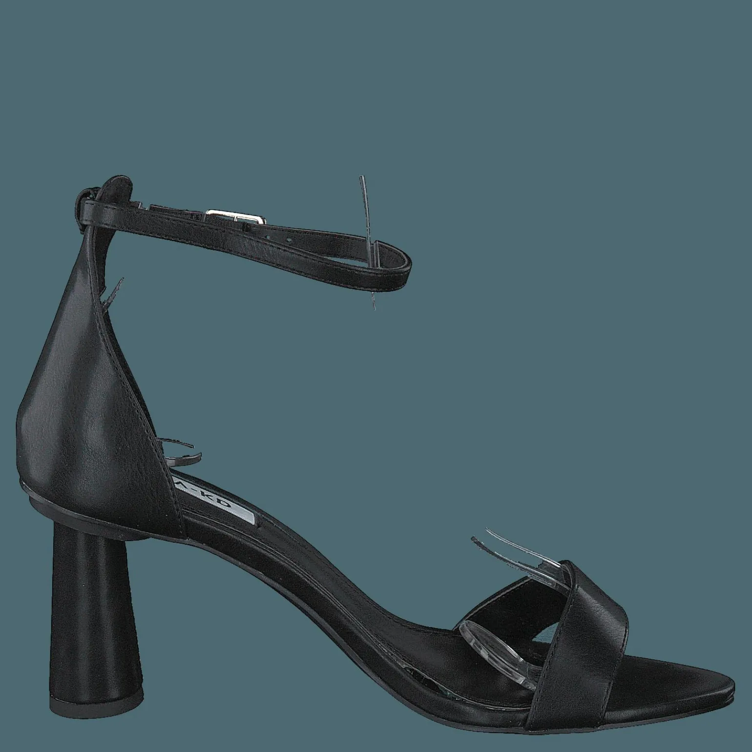 Cone Shape Strap Heels Black