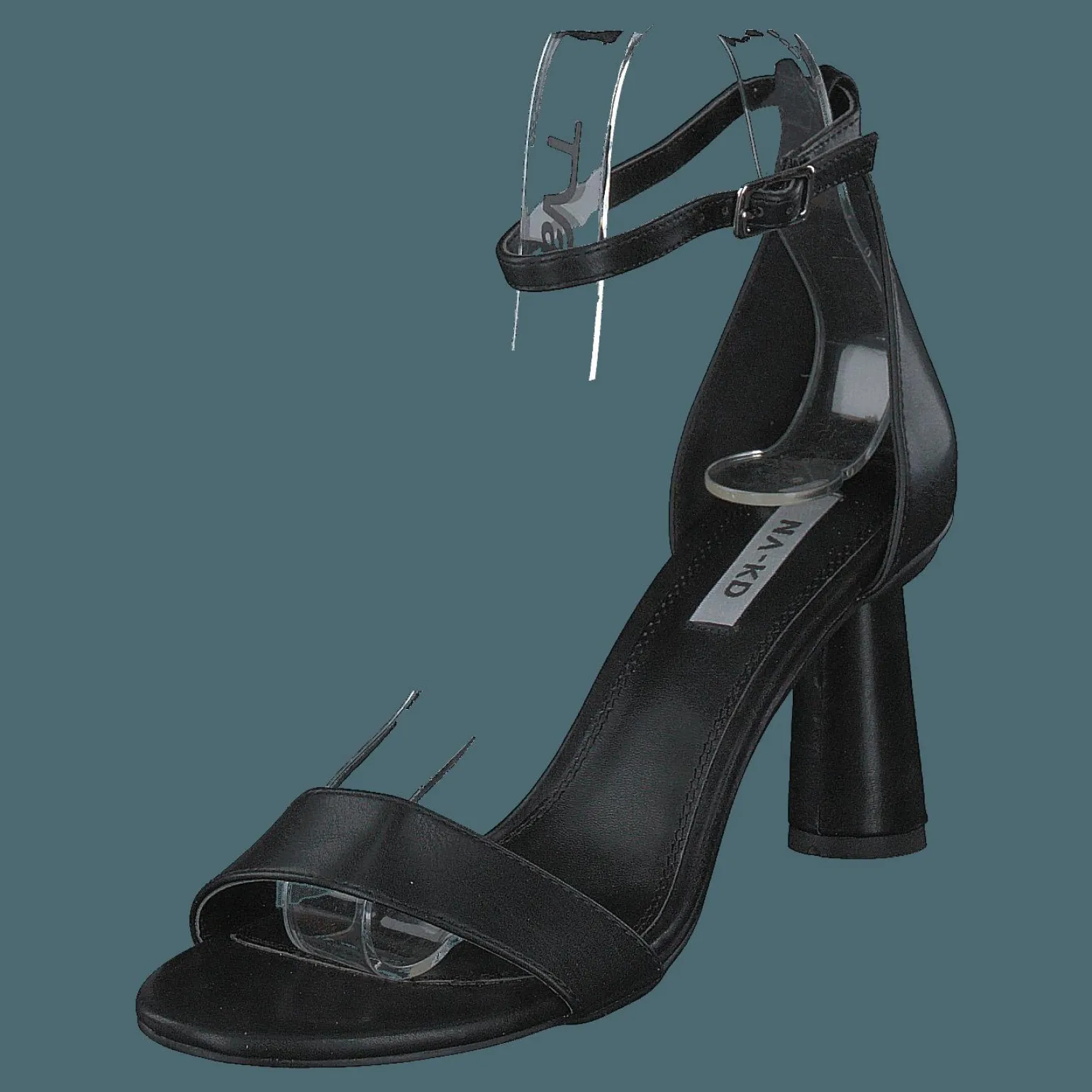 Cone Shape Strap Heels Black