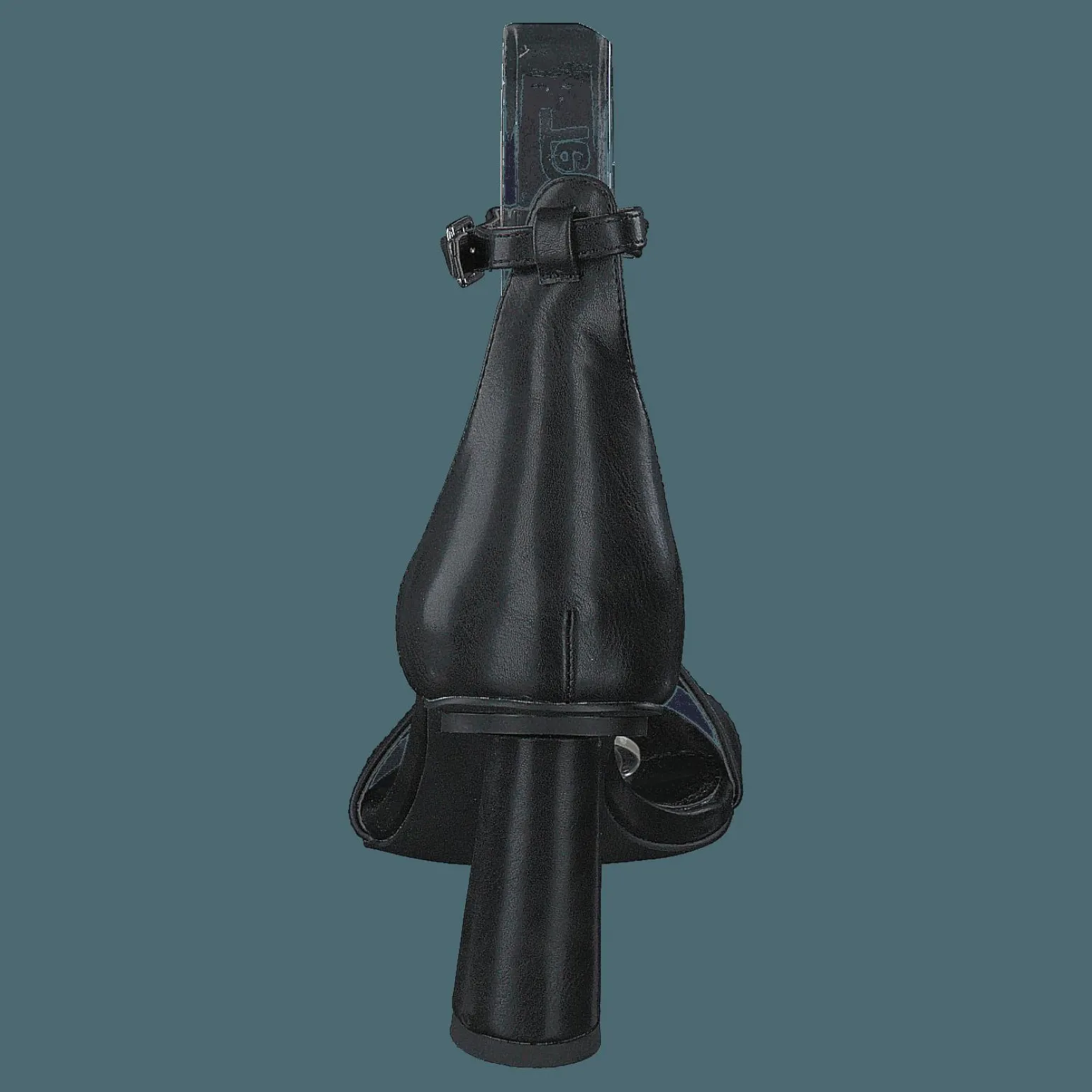 Cone Shape Strap Heels Black