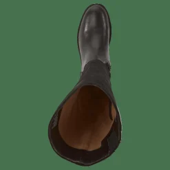 Emelie Leather & Suede Riding Boot Black/Black