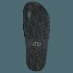 Faux-Shearling–Lined Suede Slide Black