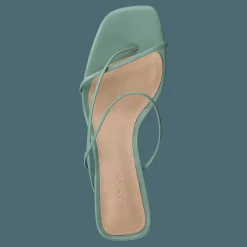 Fine Strappy Block Heel Pastel Green