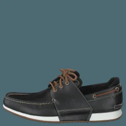 Heger's Bay 3 Eye Boat Black Full Grain