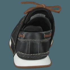 Heger's Bay 3 Eye Boat Black Full Grain