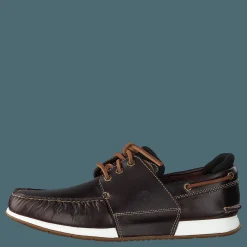 Heger's Bay 3 Eye Boat Medium Brown Full Grain