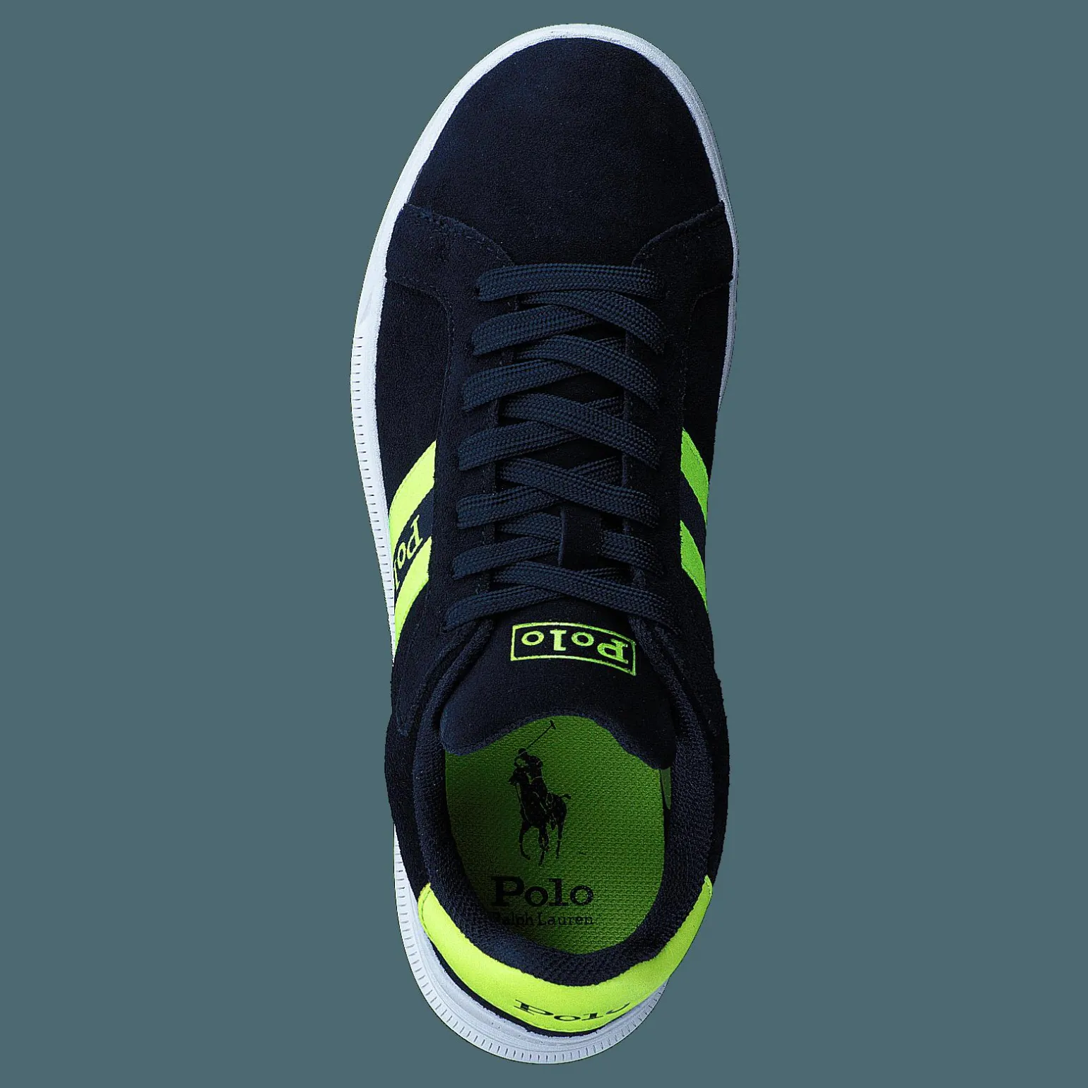 Heritage Court II Suede Sneaker Hunter Navy/Safety Yellow Polo