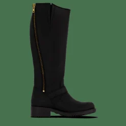 High Boot Double Zip Black / Shiny Gold