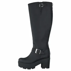 High Platform Boot Black / Shiny Silver