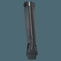 High Zip Back Black Shiny Silver