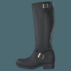 High Zip Back Black Shiny Gold