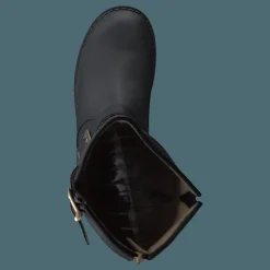 High Zip Back Black Shiny Gold