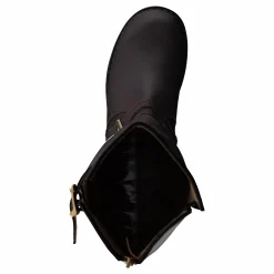 High Zip Back Brown Shiny Gold