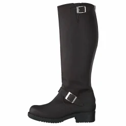 High Zip Back Brown Shiny Silver