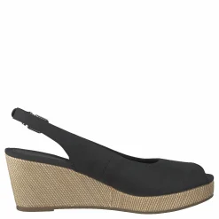 Iconic Elba Sling Back Wedge Black Bds