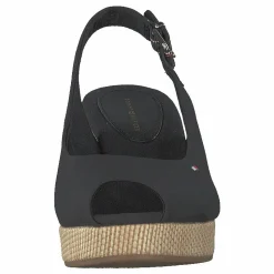 Iconic Elba Sling Back Wedge Black Bds