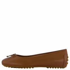 Jayna Nappa Leather Driver Flat Deep Saddle Tan