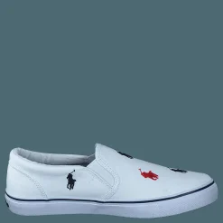 Keaton Slipon White/ Navy, Red