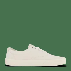 Keaton Suede-Trim Canvas Sneaker Prchmt Crm