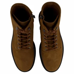 Lace Up Boot W/ Zip Suede Snuff Brown