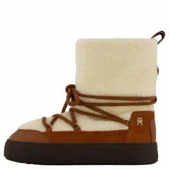 Lace-up Faux Shearling Snowboo Cognac Brown