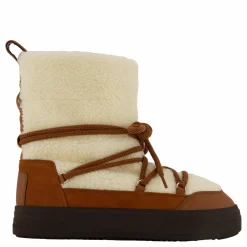 Lace-up Faux Shearling Snowboo Cognac Brown