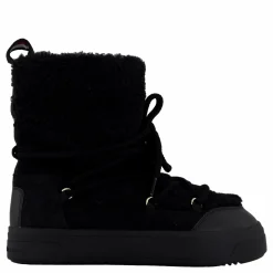Lace-up Faux Shearling Snowboo Black