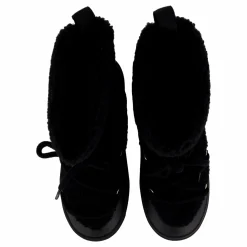 Lace-up Faux Shearling Snowboo Black