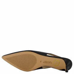 Lolah Burnished Leather Slingback Pump Black