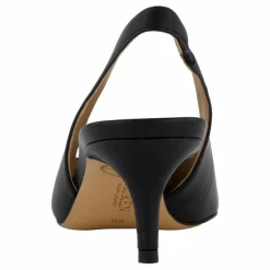 Lolah Burnished Leather Slingback Pump Black