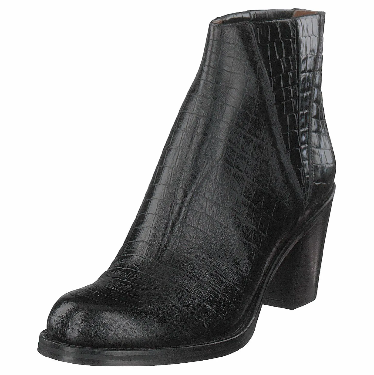 Luisa High Croco Black