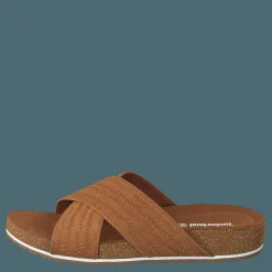 Malibu Waves Cross Slide Rust Embossed Suede